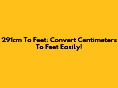 291cm To Feet: Convert Centimeters To Feet Easily!