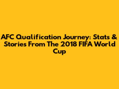 AFC Qualification Journey: Stats & Stories From The 2018 FIFA World Cup