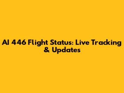 AI 446 Flight Status: Live Tracking & Updates