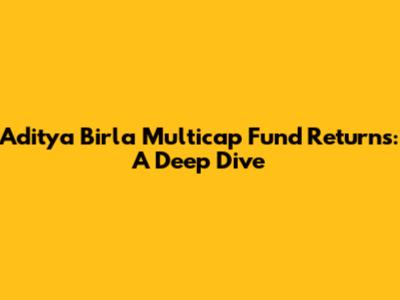 Aditya Birla Multicap Fund Returns: A Deep Dive