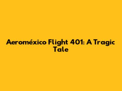 Aeroméxico Flight 401: A Tragic Tale