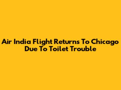 Air India Flight Returns To Chicago Due To Toilet Trouble