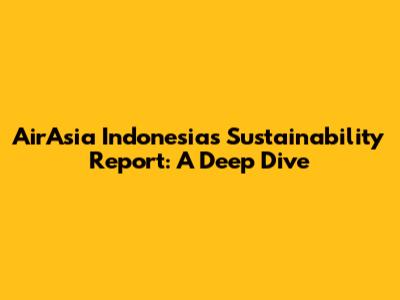 AirAsia Indonesia's Sustainability Report: A Deep Dive