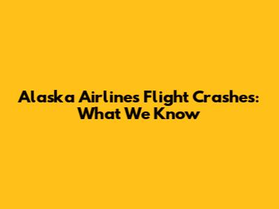 Alaska Airlines Flight Crashes: What We Know