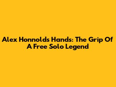 Alex Honnold's Hands: The Grip Of A Free Solo Legend