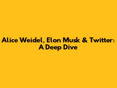 Alice Weidel, Elon Musk & Twitter: A Deep Dive