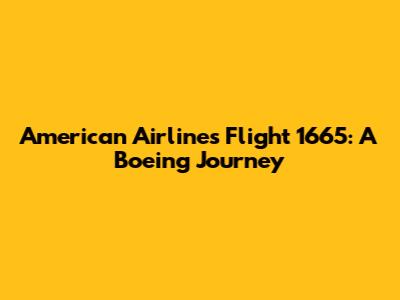 American Airlines Flight 1665: A Boeing Journey