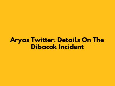 Arya's Twitter: Details On The Dibacok Incident