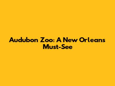 Audubon Zoo: A New Orleans Must-See