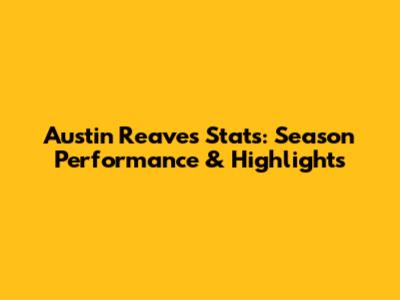 Austin Reaves Stats: Season Performance & Highlights