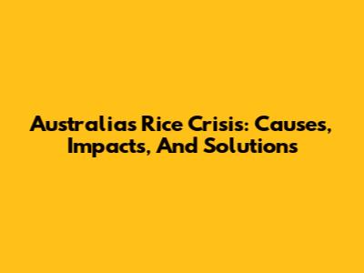 Australia's Rice Crisis: Causes, Impacts, And Solutions