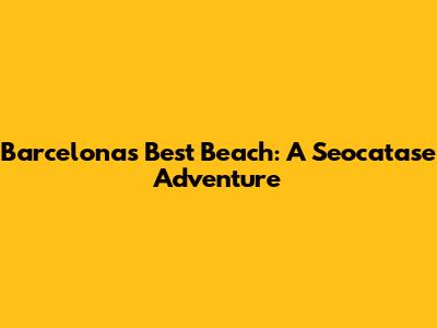 Barcelona's Best Beach: A Seocatase Adventure