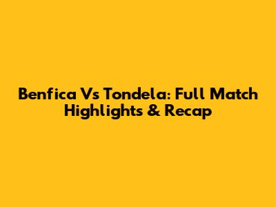 Benfica Vs Tondela: Full Match Highlights & Recap