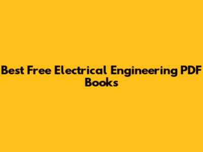 Best Free Electrical Engineering PDF Books