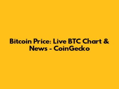 Bitcoin Price: Live BTC Chart & News - CoinGecko