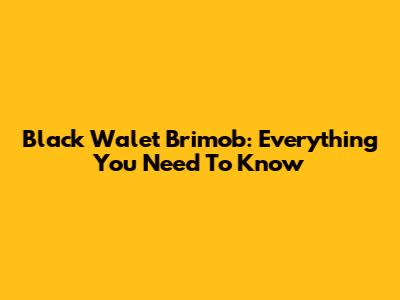 Black Walet Brimob: Everything You Need To Know