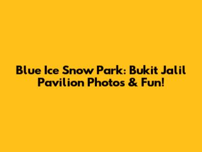 Blue Ice Snow Park: Bukit Jalil Pavilion Photos & Fun!
