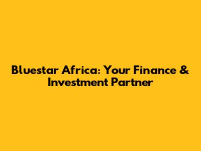 Bluestar Africa: Your Finance & Investment Partner