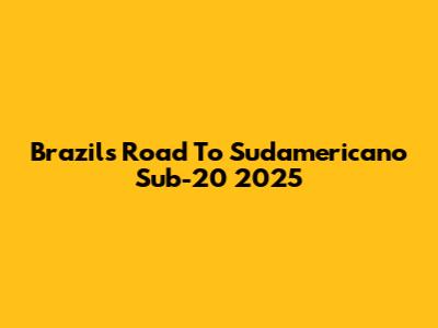 Brazil's Road To Sudamericano Sub-20 2025