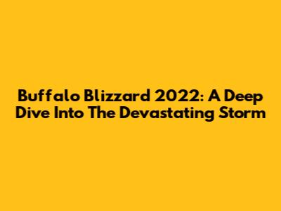 Buffalo Blizzard 2022: A Deep Dive Into The Devastating Storm