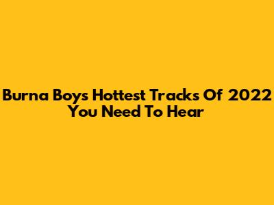 Burna Boy's Hottest Tracks Of 2022 You Need To Hear