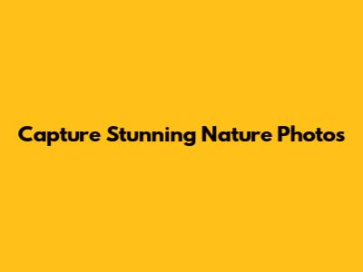 Capture Stunning Nature Photos