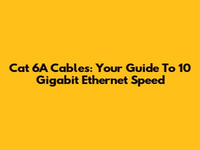 Cat 6A Cables: Your Guide To 10 Gigabit Ethernet Speed