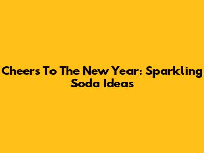 Cheers To The New Year: Sparkling Soda Ideas