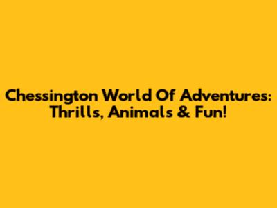 Chessington World Of Adventures: Thrills, Animals & Fun!