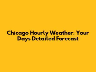 Chicago Hourly Weather: Your Day's Detailed Forecast