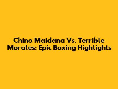 Chino Maidana Vs. Terrible Morales: Epic Boxing Highlights