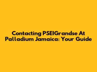 Contacting PSEIGrandse At Palladium Jamaica: Your Guide