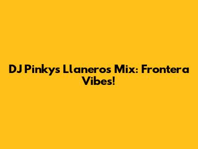 DJ Pinky's Llaneros Mix: Frontera Vibes!
