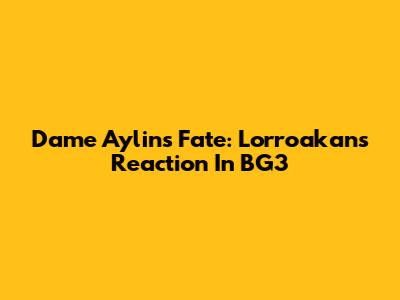 Dame Aylin's Fate: Lorroakan's Reaction In BG3