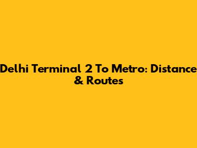 Delhi Terminal 2 To Metro: Distance & Routes
