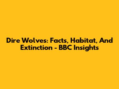 Dire Wolves: Facts, Habitat, And Extinction - BBC Insights