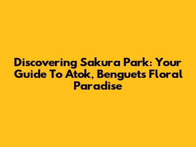 Discovering Sakura Park: Your Guide To Atok, Benguet's Floral Paradise