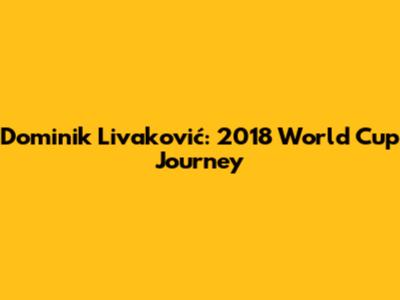 Dominik Livaković: 2018 World Cup Journey