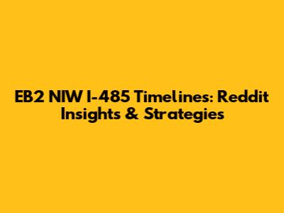 EB2 NIW I-485 Timelines: Reddit Insights & Strategies
