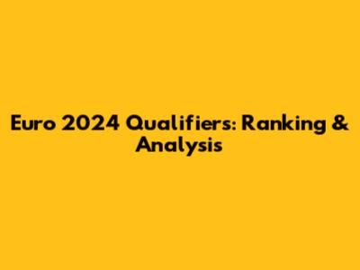 Euro 2024 Qualifiers: Ranking & Analysis
