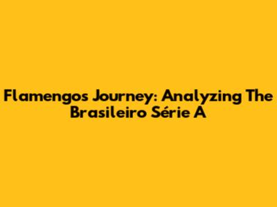 Flamengo's Journey: Analyzing The Brasileiro Série A