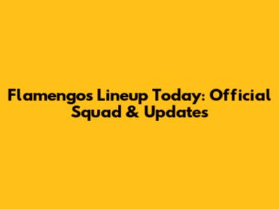 Flamengo's Lineup Today: Official Squad & Updates