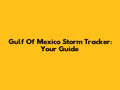 Gulf Of Mexico Storm Tracker: Your Guide