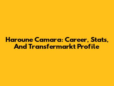 Haroune Camara: Career, Stats, And Transfermarkt Profile
