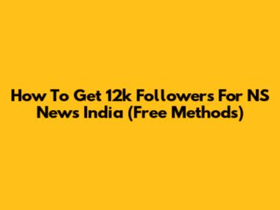How To Get 12k Followers For NS News India (Free Methods)