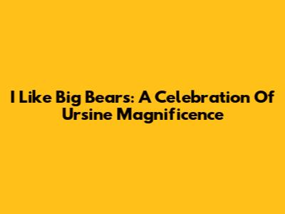 I Like Big Bears: A Celebration Of Ursine Magnificence