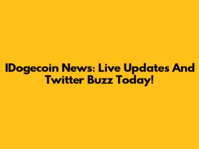 IDogecoin News: Live Updates And Twitter Buzz Today!