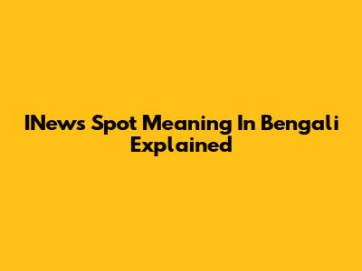 INews Spot Meaning In Bengali Explained