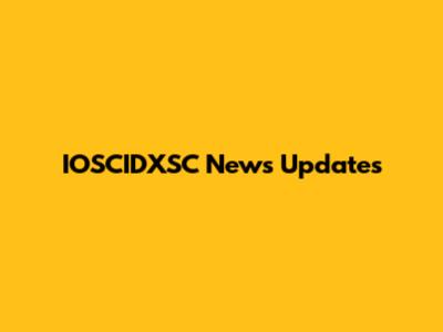 IOSCIDXSC News Updates