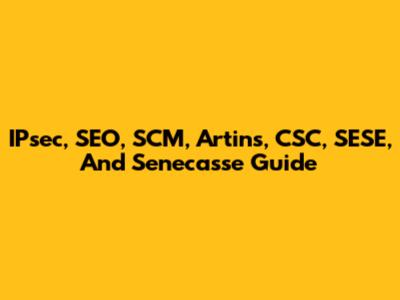IPsec, SEO, SCM, Artins, CSC, SESE, And Senecasse Guide